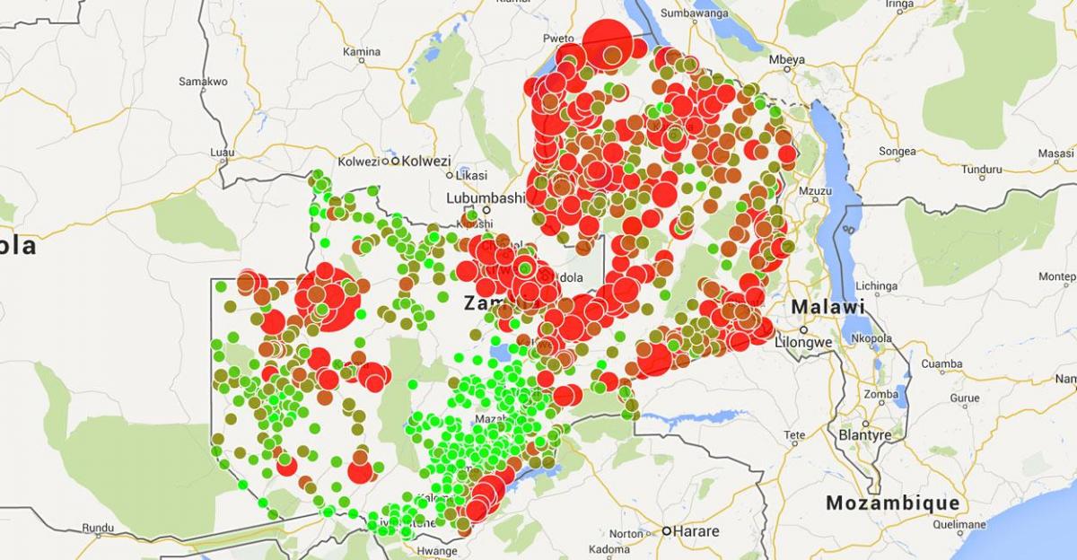 mapa de Malawi malaria 