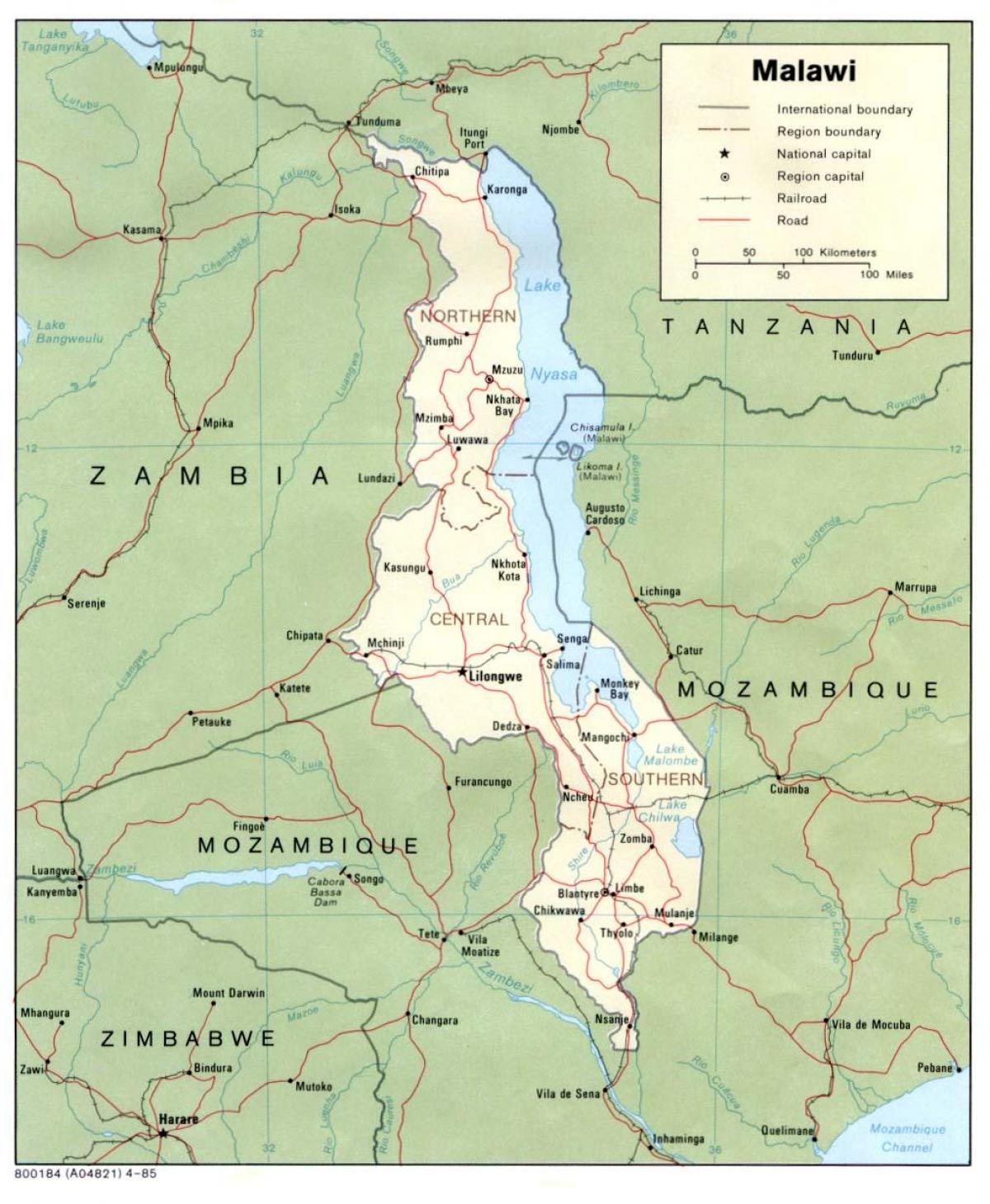 mapa de calle de blantyre Malawi