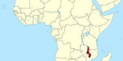 Malawi ubicación en el mapa del mundo
