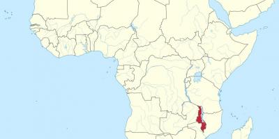 Mapa de áfrica que muestra Malawi